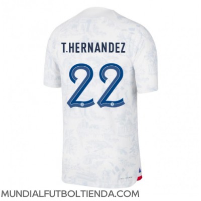 Camiseta Francia Theo Hernandez #22 Segunda Equipación Replica Mundial 2022 mangas cortas